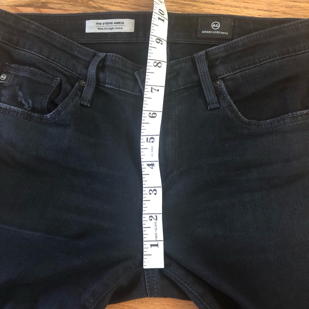 AG Stevie ankle jeans black skinny jeans with holes distressed size 26 - Picture 4 of 16